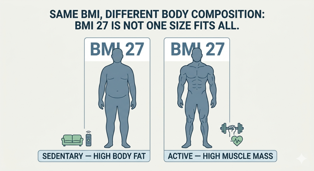 Two-people-with-the-same-BMI-of-2-but-different-body-compositions-one-with-high-body-fat-one-with-high-muscle-mass
